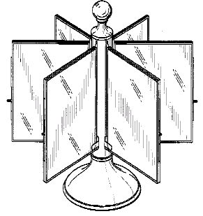 Figure 1. Example of a design for a swinging panels display stand.
