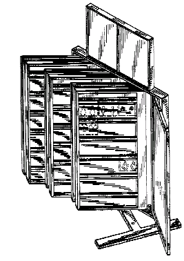 Figure 3. Example of a design for a swinging panels display stand.   
