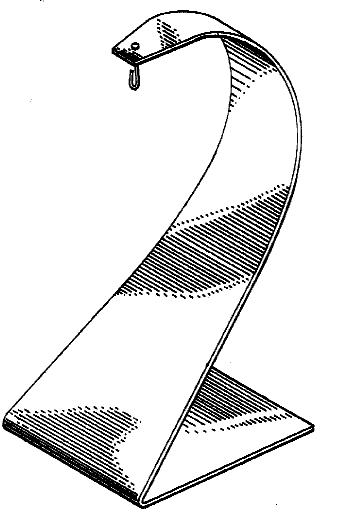 Figure 1. Example of a design for a decorator display stand with bent rod.   
