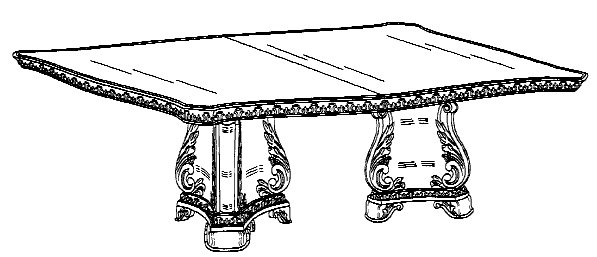 Figure 1. Example of a design for a table with dual supports.
