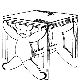 Figure 2. Example of a design for a child’s play table with ornamental feet.   
