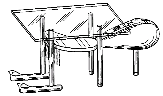 Figure 1. Example of a design for a motorcycle table with ornamental feet.
