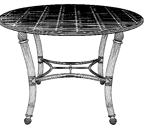 Figure 2. Example of a design for a wicker table.
