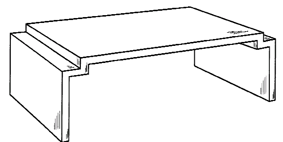 Figure 1. Example of a design for a table with uniform thickness.
