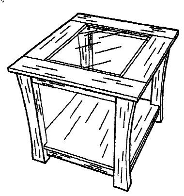 Figure 1. Example of a design for an end table with supports at the edge.   
