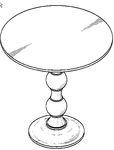 Figure 1. Example of a design for a table with unitary pedestal.
