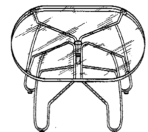 Figure 1. Example of a design for a transparent top table with tubular supports.
