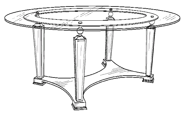 Figure 1. Example of a design for a table with oval top.
