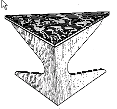 Figure 1. Example of a design for a triangular top table.
