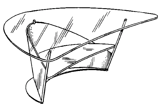 Figure 1. Example of a design for a freeform transparent top table.
