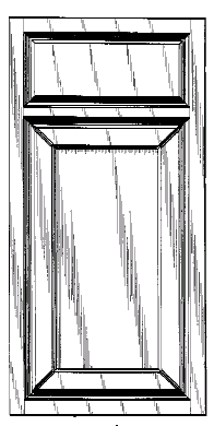 Figure 1. Example of a design for a combined cabinet    door, drawer, and frame panel with distinct sections.
