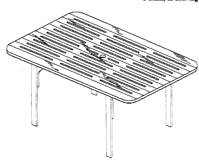 Figure 2. Example of a design for a slatted table top.   
