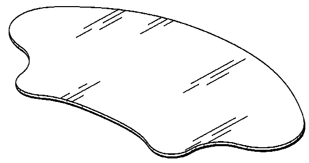 Figure 1. Example of a design for a freeform table top.
