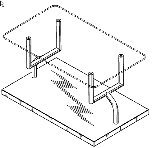 Figure 1. Example of a design for a table top with football goal post support structure.
