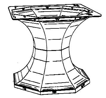 Figure 2. Example of a design for a unitary table base.   
