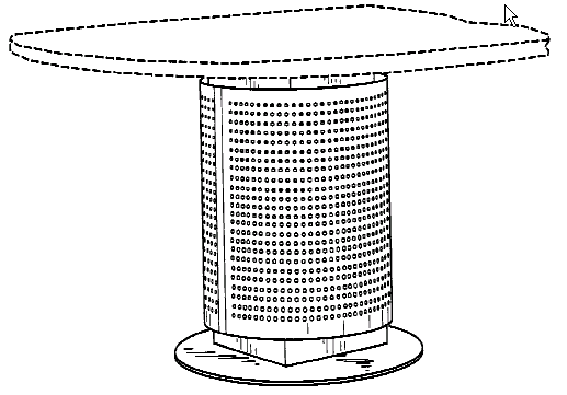 Figure 2.    Example of a design for a circular table base.   
