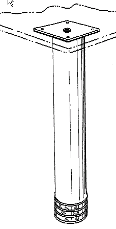 Figure 2. Example of a design for a straight support for an article of furniture.   
