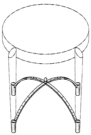 Figure 1. Example of a design for a curved support between legs.
