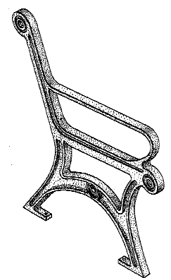 Figure 1. Example of a design for an end frame for a bench.
