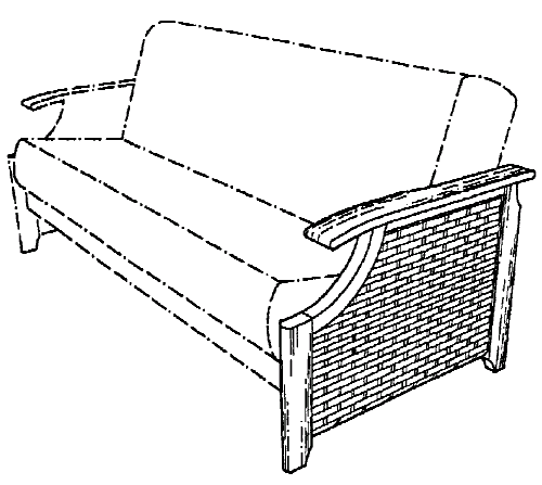 Figure 1. Example of a design for an end frame for a futon.
