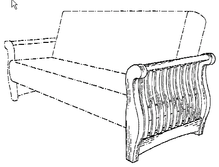 Figure 2. Example of a design for an end frame for a futon.   
