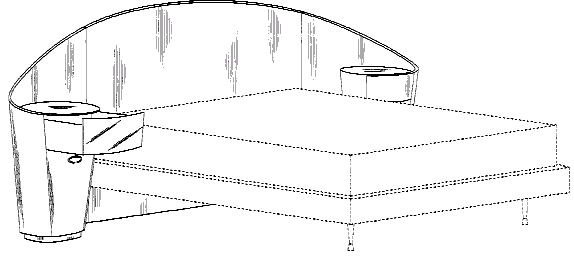 Figure 1. Example of a design for a combined bed and    nightstands.
