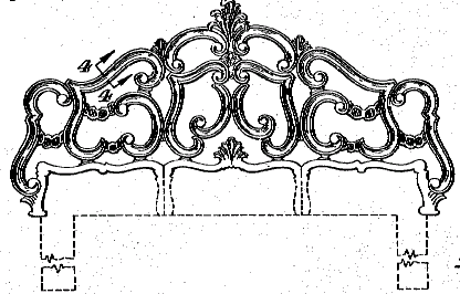 Figure 2. Example of a design for a scrolled bed headboard.
