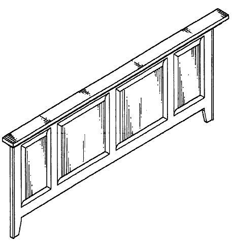 Figure 2. Example of a design for a bed headboard with rectangular panels.
