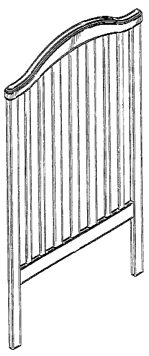 Figure 1. Example of a design for a crib endboard with slats.   
