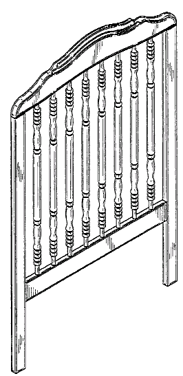 Figure 2. Example of a design for a crib endboard with spindles.
