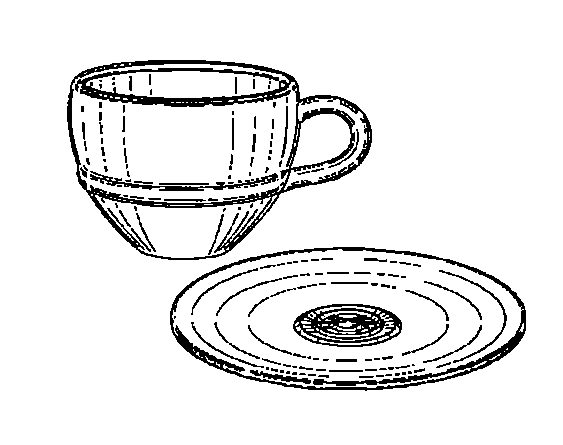 Example of design for combined or set of dishware.
