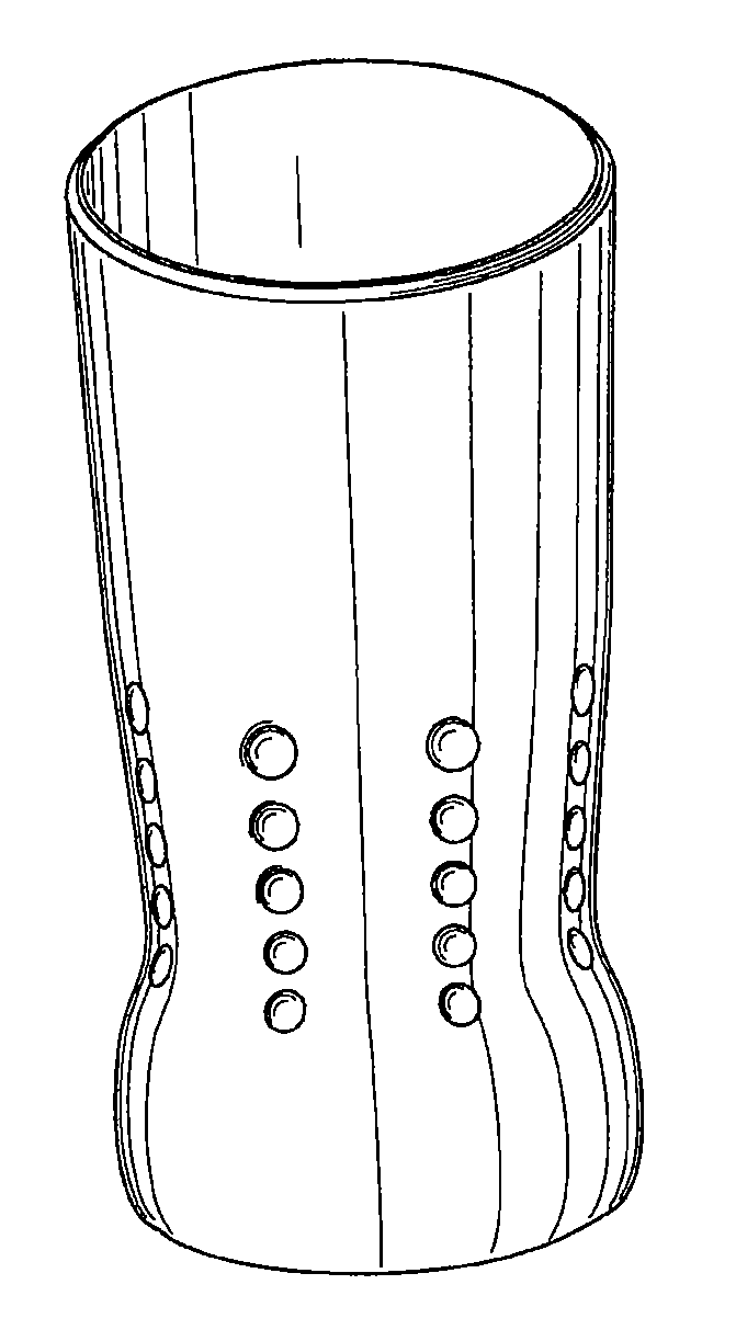 Example of a design for a glass with three or more repeatsabout an axis.
