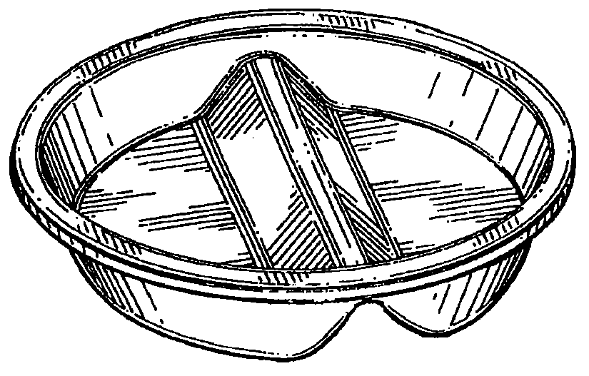 Example of a design for a compartmented food server.
