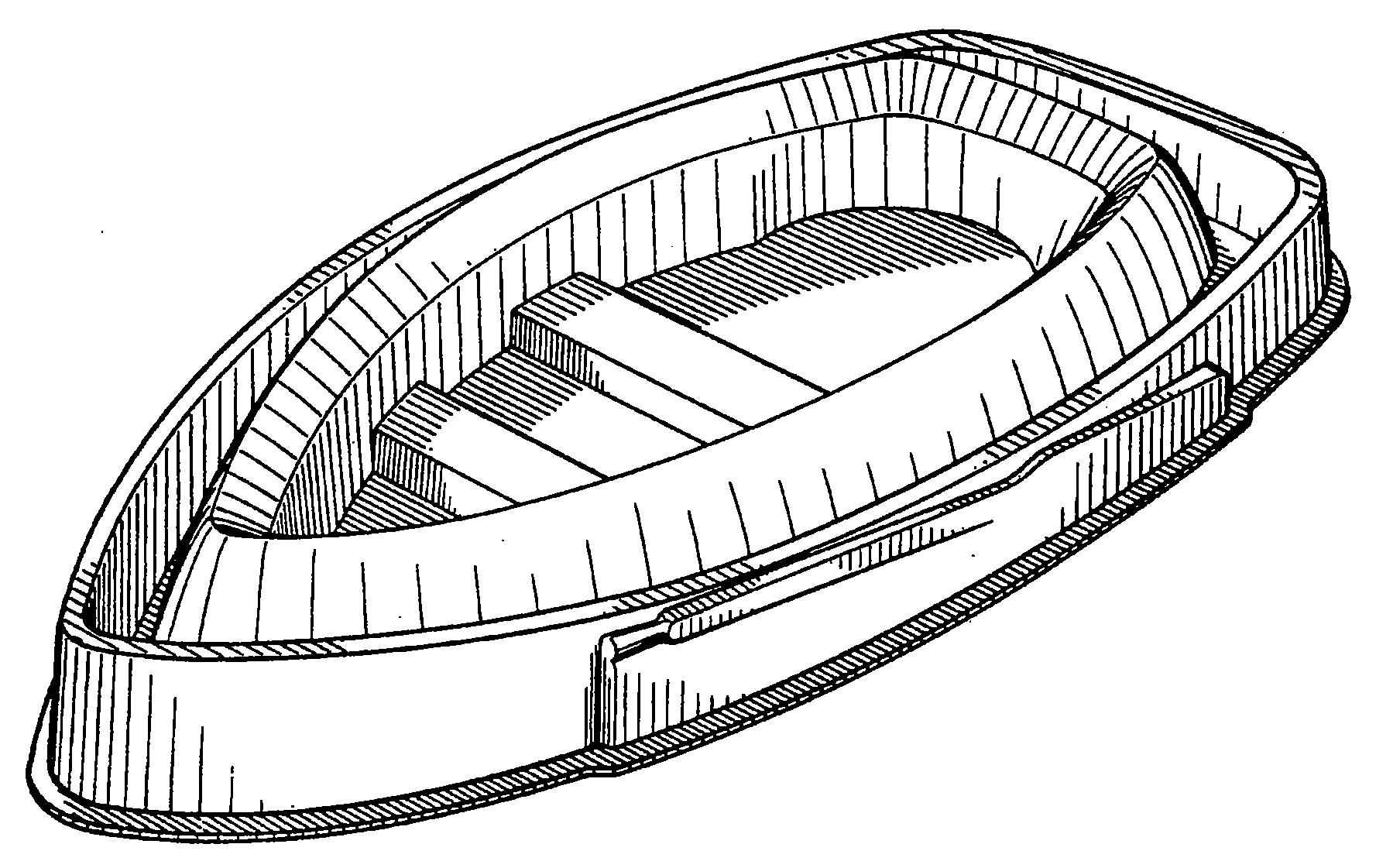 Example of a design for a compartmented tray with a simulativeconfiguration.  
