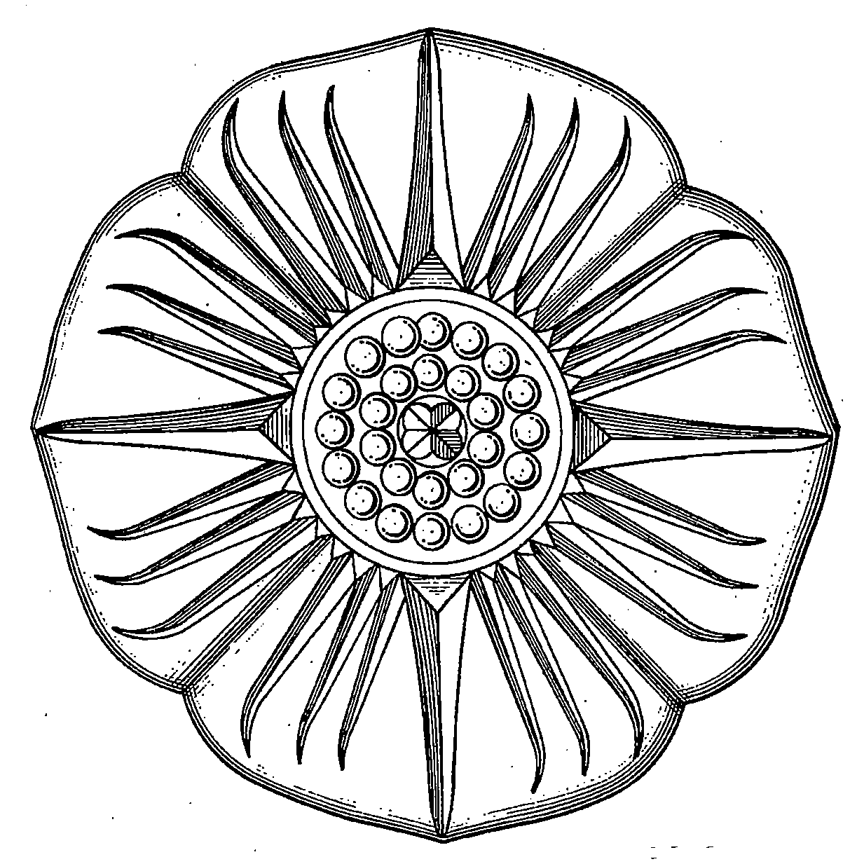 Example of a design for a food server with simulative ornamentationon an exterior surface.  
