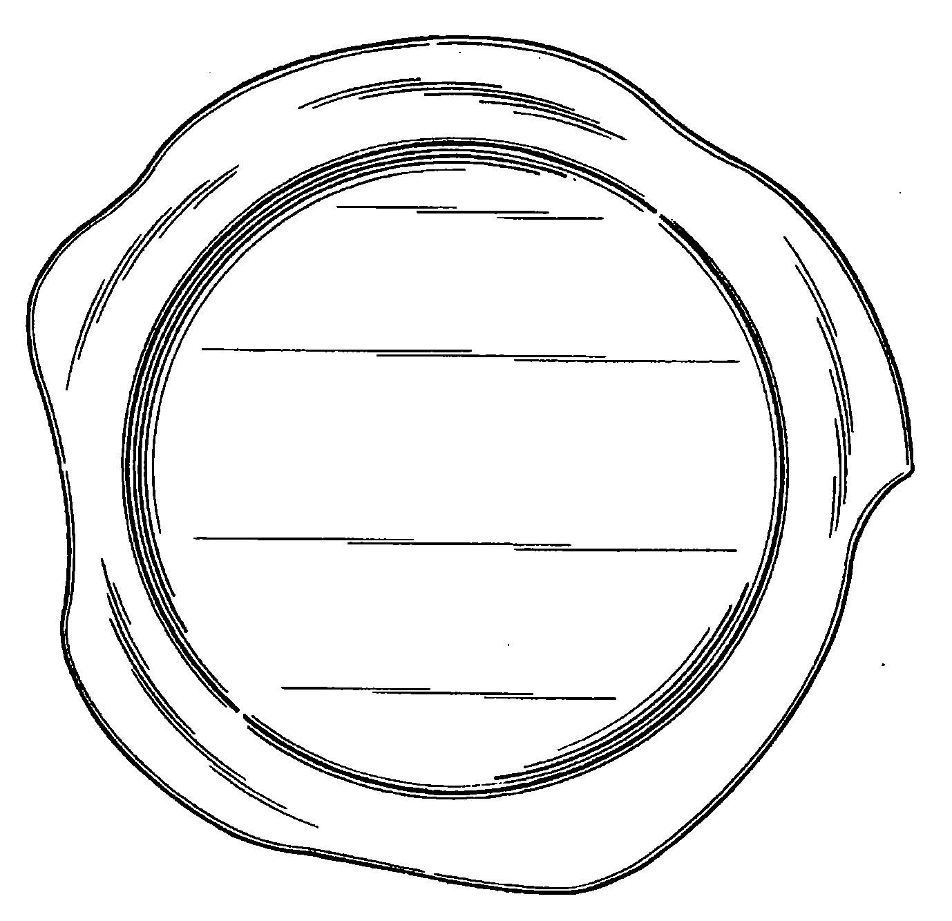 Example of a design for a food server that shows an irregularperiphery in top plan.
