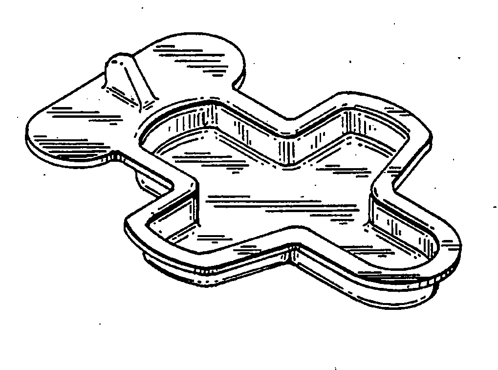 Example of a design for a food server that shows an irregularperiphery in top plan and simulative ornamentation.
