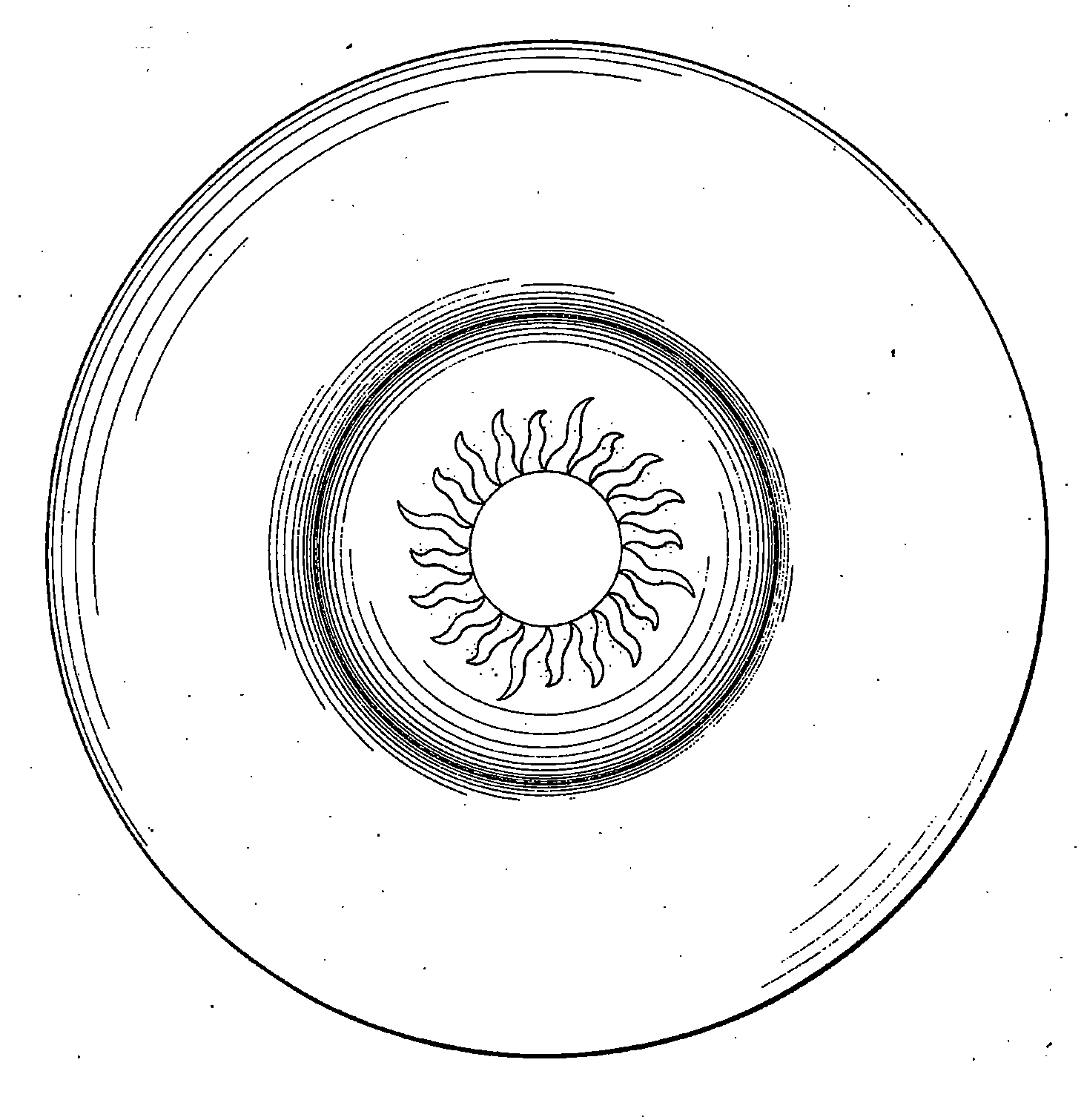 Example of a design for a food server with simulative ornamentationand three or more repeats about axis.
