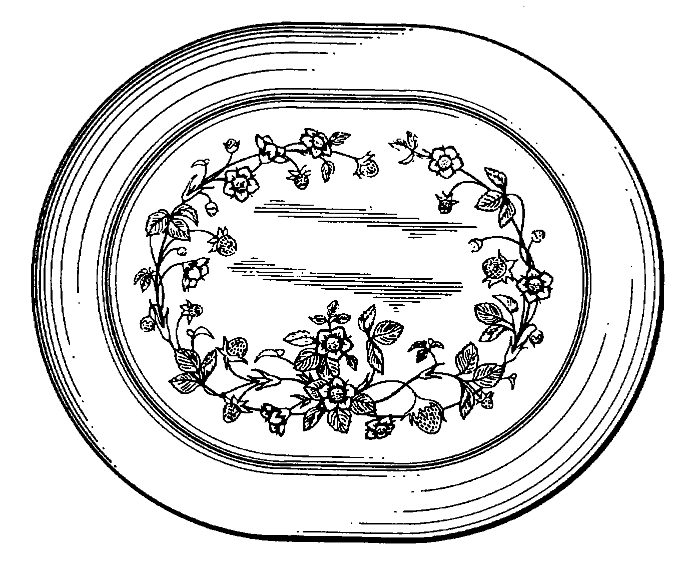 Example of a design for a food server with simulative ornamentationthat shows a flower.
