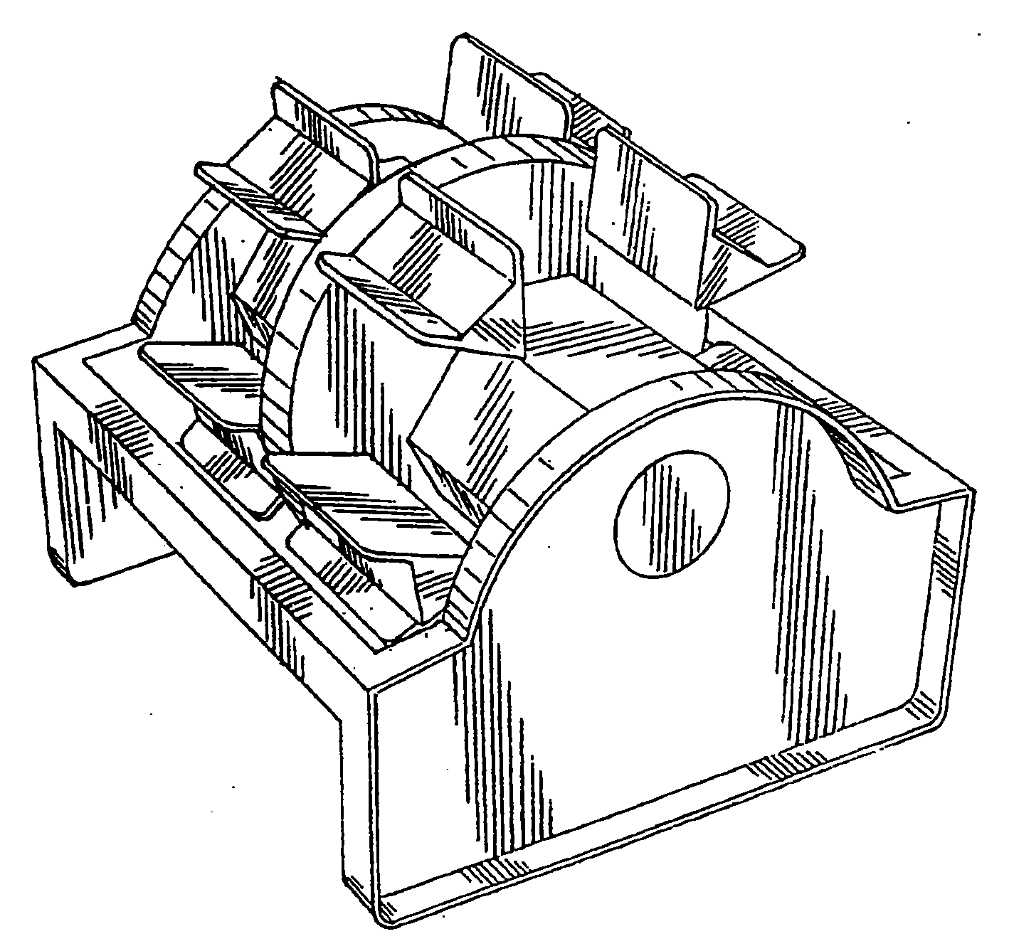 Example of a design for a condiment holder that rotates ona horizontal axis.
