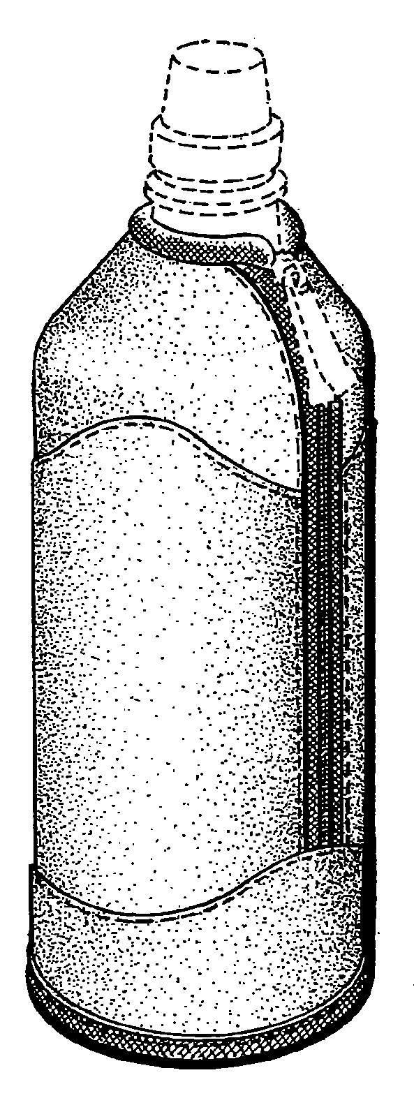 Example of a design for a sheath type holder for a beveragecontainer that includes a closure. 
