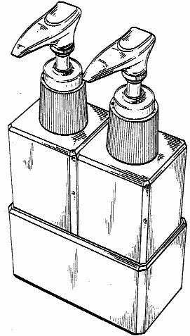 Example of a design for packaging with divided or joinedcompartments.
