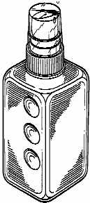 Example of a design for packaging with gas propellant thatshows a flat wall or detail. 
