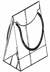 Example of a design for a bag or sack with a bail type handle.
