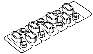 Example of a design for packaging that shows a blister typesequential product discharge.
