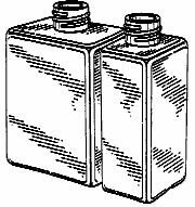 Example of a design for compartmented bottle with an integralhorizontal  connecting member.
