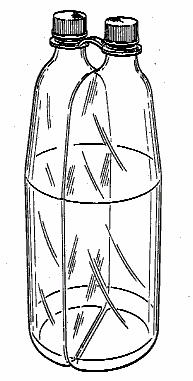 Example of a design for compartmented bottle with pluralopenning.
