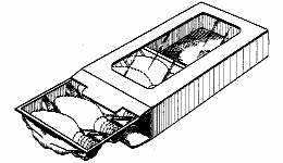 Example of a design for compartmented packaging for lightbulb.
