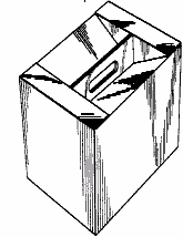 Example of a design for compartmented  type packaging witha rectangular or square depression.
