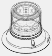 Figure 2. Example of a design for a round or domed warning light.
